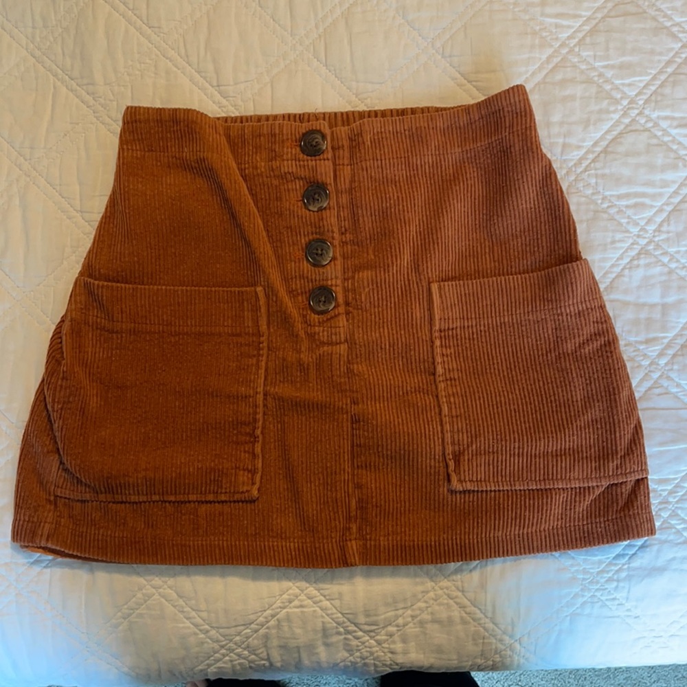 Pink Lily burnt orange corduroy skirt